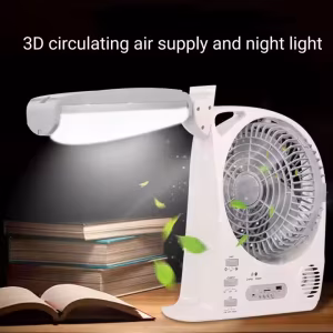 N283 Multifunctional 6-in-1 Portable Fan with Lamp, Solar Panel